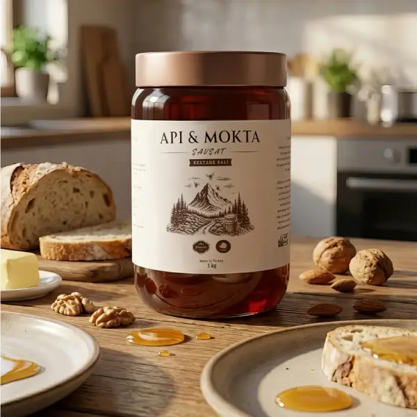 Api&Mokta Kestane Balı 1 Kg Yoğun Aromalı, Katkısız Artvin Şavşat Balı