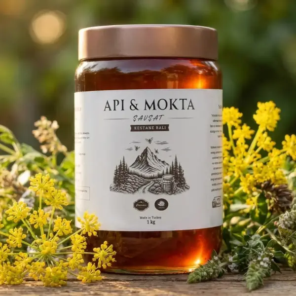 Api&Mokta Kestane Balı 1 Kg Yoğun Aromalı, Katkısız Artvin Şavşat Balı