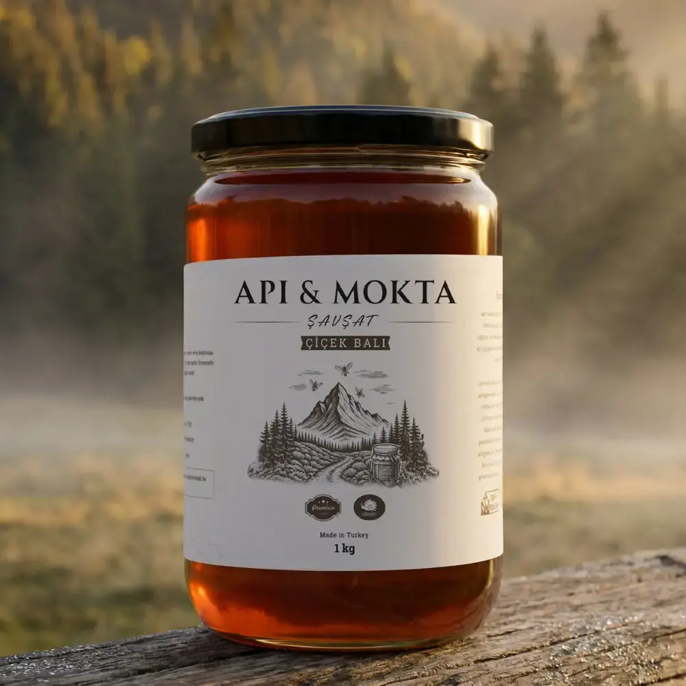 Api&Mokta Doğal Çiçek Balı 1 kg – Artvin Şavşat Yayla Üretimi