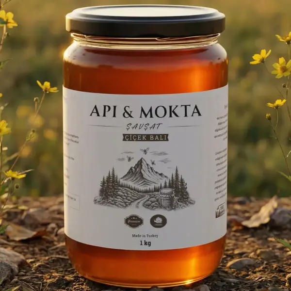 Api&Mokta Doğal Çiçek Balı 1 kg – Artvin Şavşat Yayla Üretimi