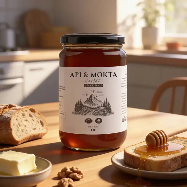 Api&Mokta Doğal Çiçek Balı 1 kg – Artvin Şavşat Yayla Üretimi
