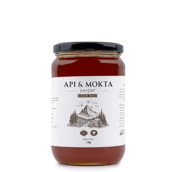Api&Mokta Doğal Çiçek Balı 1 kg – Artvin Şavşat Yayla Üretimi