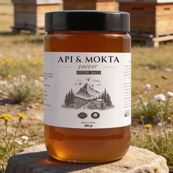 Api&Mokta Doğal Çiçek Balı 850 gr – Artvin Şavşat Yayla Üretimi
