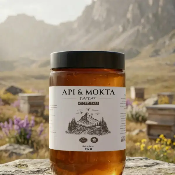 Api&Mokta Doğal Çiçek Balı 850 gr – Artvin Şavşat Yayla Üretimi
